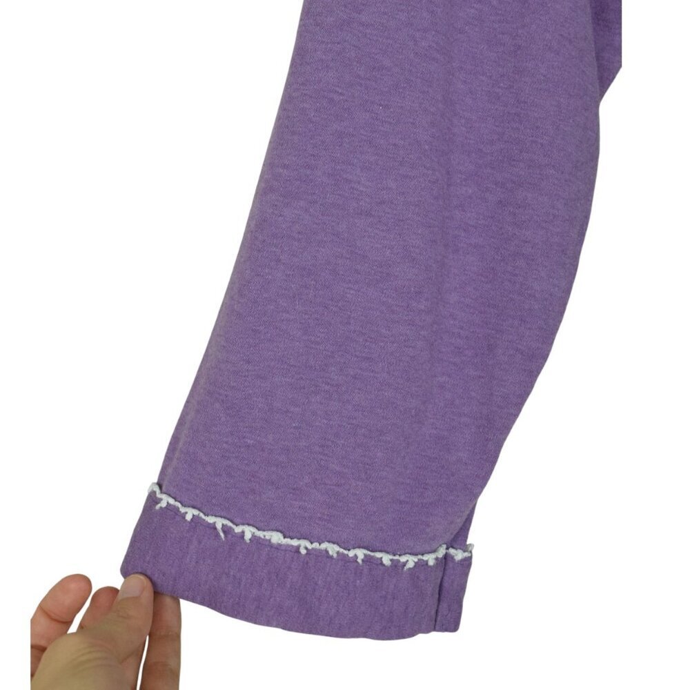EILEEN WEST COTTON PURPLE LONG SLEEVE BELTED POCKETS ROBE - Picture 5 of 10